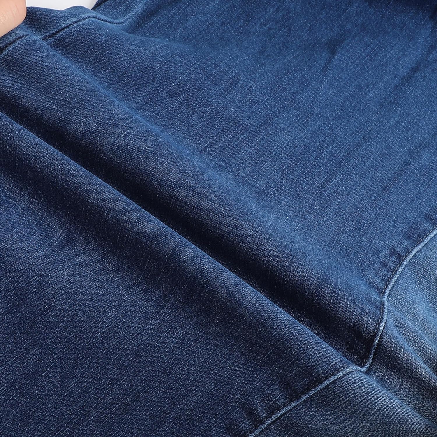 THUNDER STAR Womens High Waisted Wide Leg Jeans Stretchy Distressed Denim Pants - Image 2