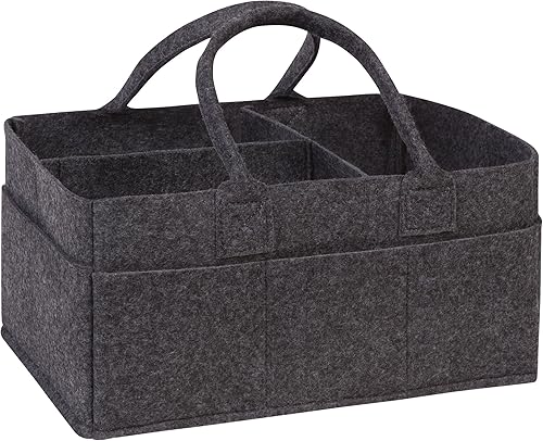Miniatura 2 de Sammy & Lou Organizador plegable de fieltro gris carbón, diseño dividido para mantener organizados pañales, toallitas y artículos para cambiar, dos