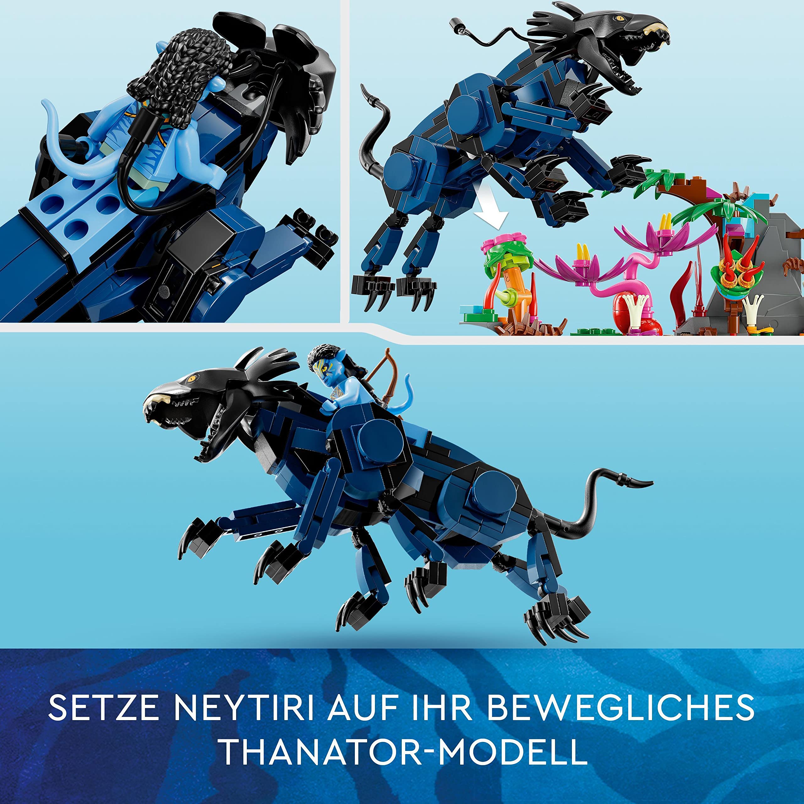 LEGO 75571 Avatar Neytiri und Thanator vs. Quaritch im MPA, baubares Action-Spielzeug mit Tierfigur und Pandora-Filmszene 2022, Geschenk für Kinder