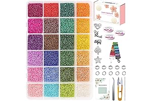 YUGDRUZY 14400pcs Glass Seed Beads Kit