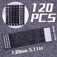 Vista 2 de 50 servilleteros negros, servilleteros de diamantes de imitación para grandes eventos, decoraciones de mesa, bodas, fiestas, bricolaje