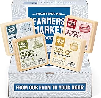 Farmers Market, Gluten Free, Keto, Paleo, Low Sodium, Zero Sugar, Wisconsin Cheese Gift Sets, 6oz 4 Count