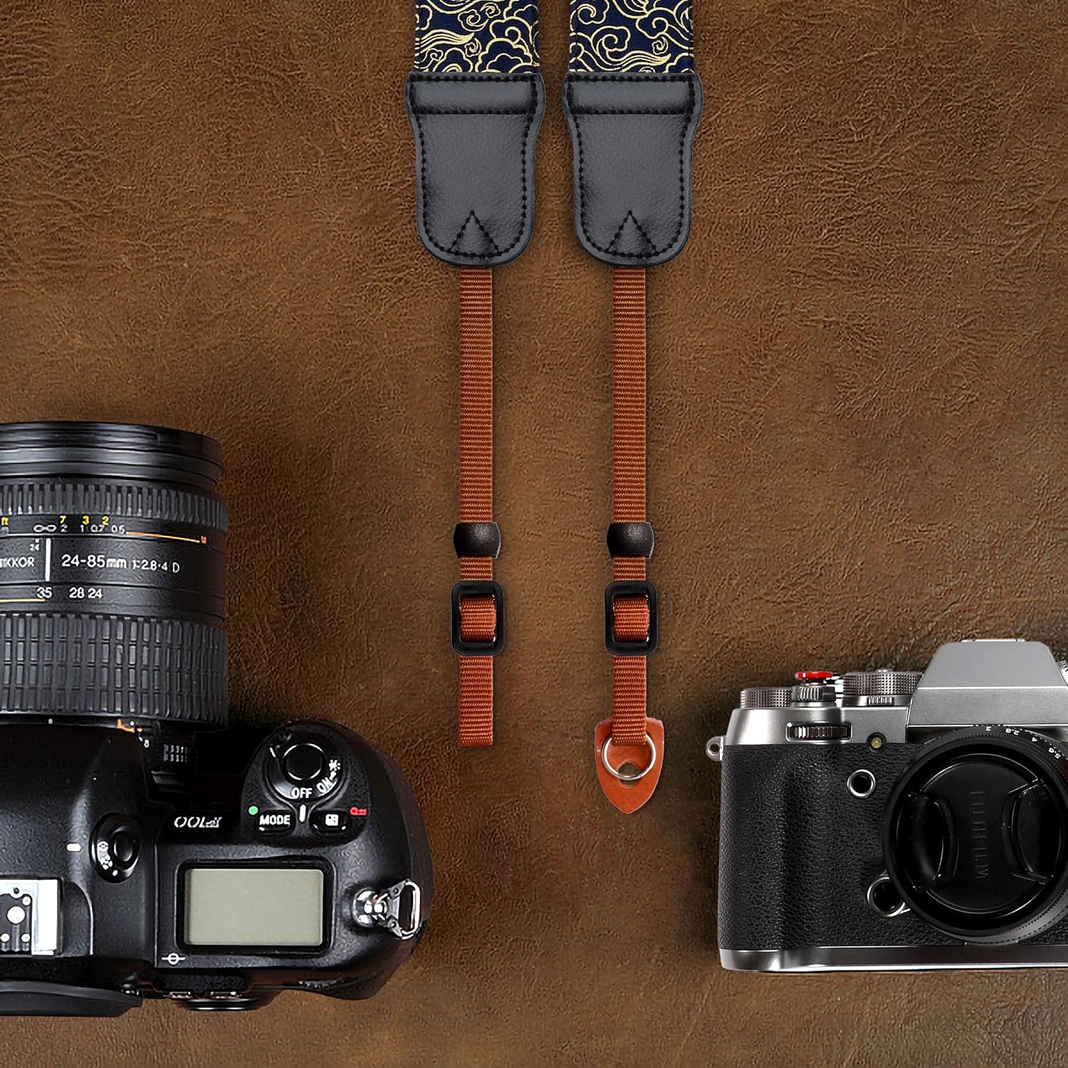 Padwa Lifestyle Camera Strap - 2" Wide with Double Layer Cowhide Head,Vintage Ukiyo E Style Auspicious Cloud Pure Cotton Camera Shoulder Straps,Adjustable Camera Neck Strap for all DSLR/SLR Cameras - Image 6