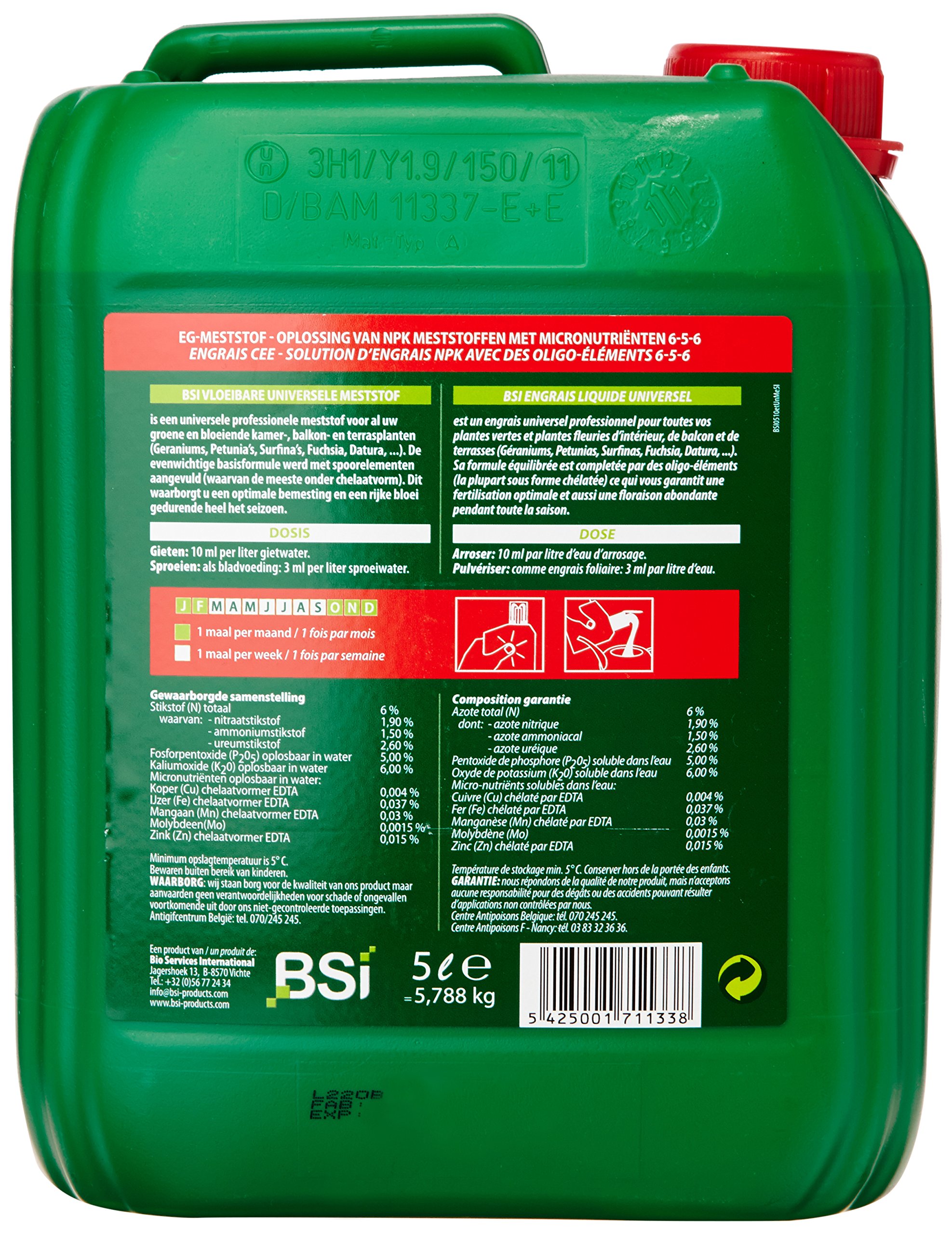 BSI Engrais Universel pour Plante d'Intérieur/Balcon 5 L & Solabiol SOLICOMP1 Liquide 1L - Utilisable en Agriculture Biologique