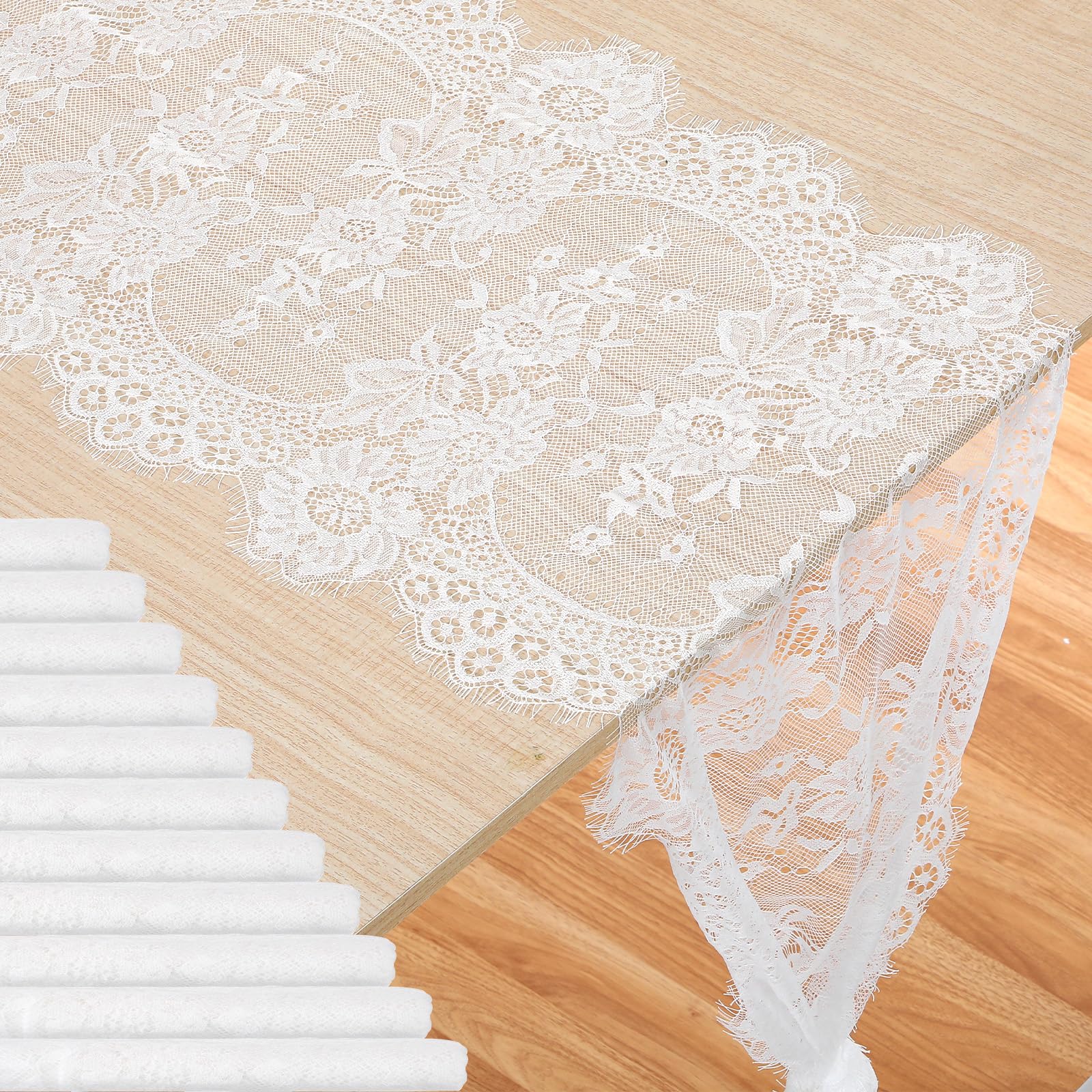 Dentelle blanche de qualité pour chemin de table de mariage chic