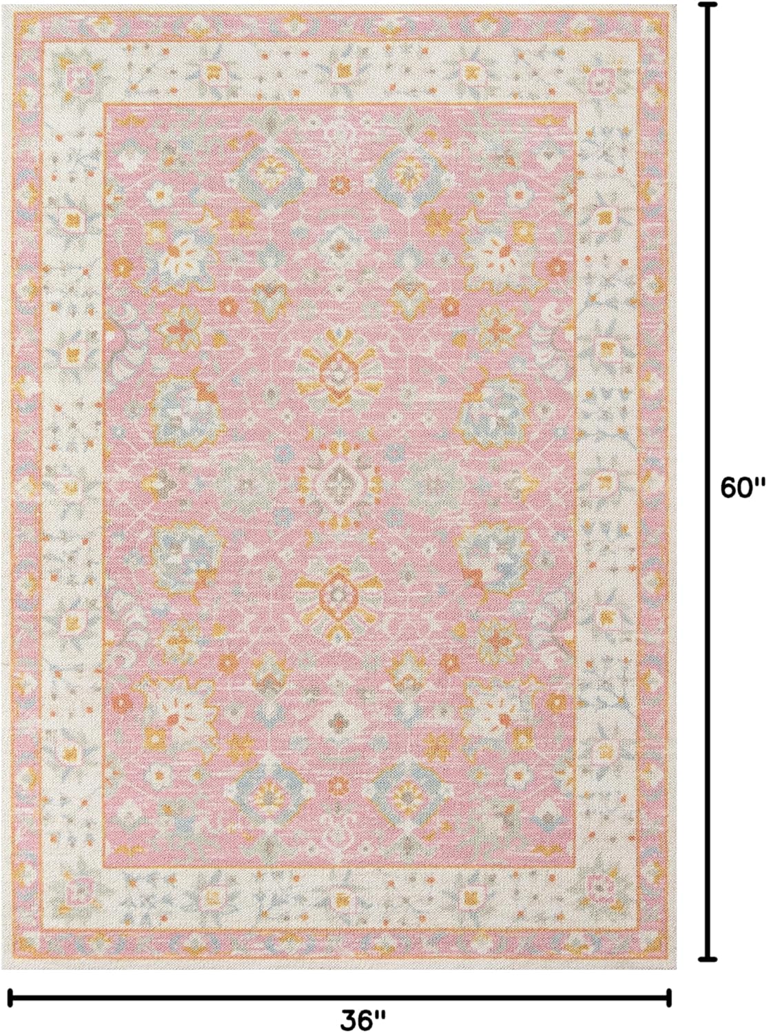 Momeni ANATOANA-8PNK3350 Anatolia Area Rug, 3'3" X 5', Pink