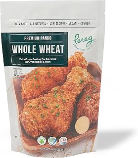 Pereg Whole Wheat Premium Panko Breadcrumbs 9oz - Vegan, Kosher, Non-GMO, Low Sodium Crunchy Coating