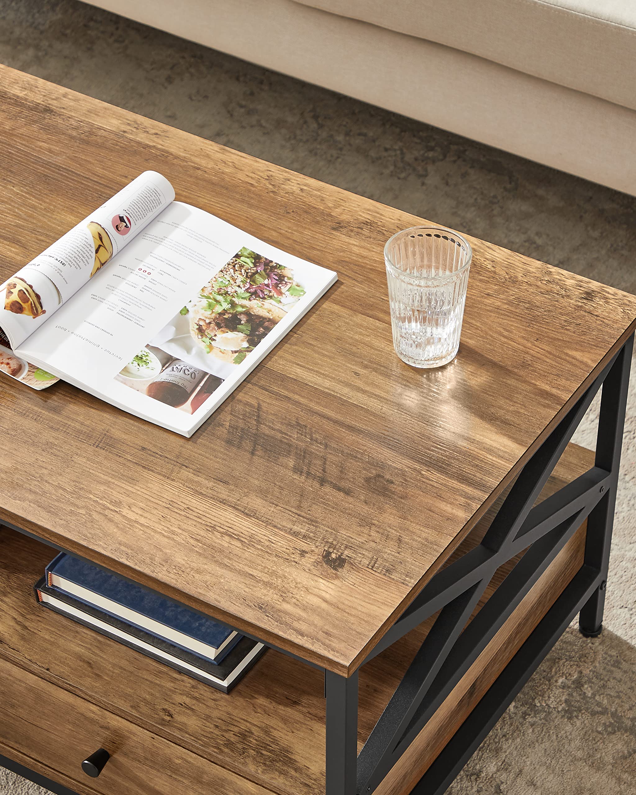 Table Basse En Bois Avec étagère De Rangement Moderne Blanc