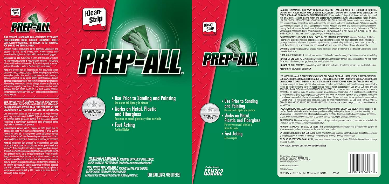 Kleanstrip Prep-All Wax & Grease Remover, Gallon (KLE-GSW362)