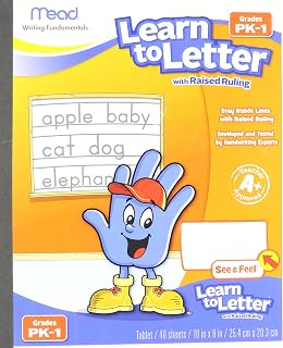 Mead Libro impreso para aprender a escribir letras, color blanco