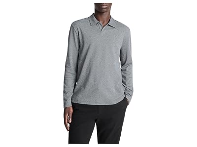 Vince Houndstooth Long Sleeve Johnny Collar Men