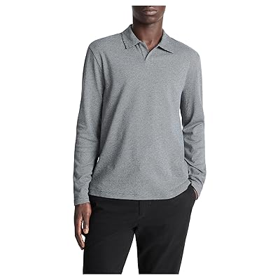 Vince Houndstooth Long Sleeve Johnny Collar Men