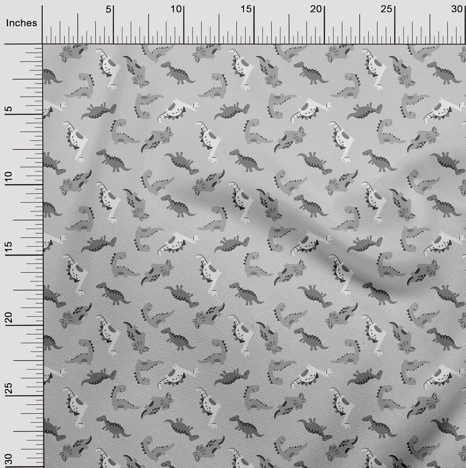 oneOone Cotton Jersey Gray Fabric Colorful Dinosaur Cartoon DIY Clothing Quilting Fabric Print Fabric by Yard 58 Inch Wide