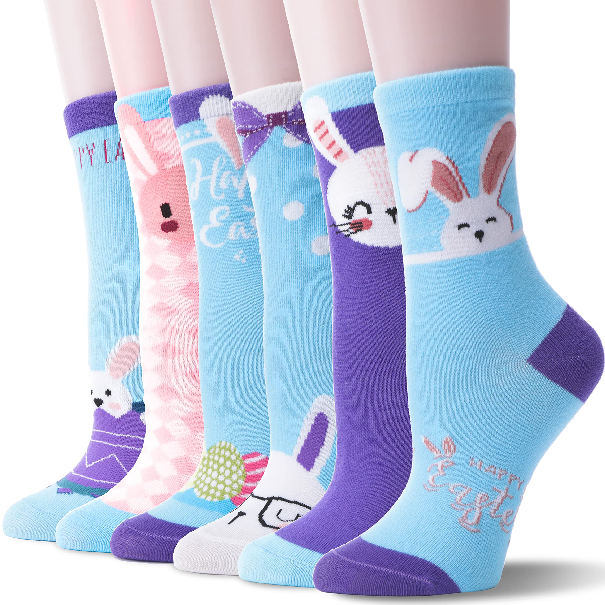 Calzini con unicorno, regalo per ragazze e bambini, simpatici animali divertenti, alla moda, divertenti, in morbido cotone, 6 paia