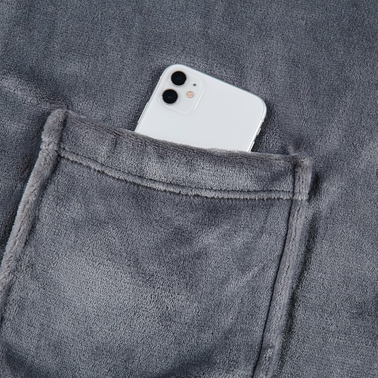 ALISISTER Badjas voor heren, flanel fleece, ochtendjas met capuchon, sauna badjas, huismantel voor mannen, maat M-XXL, grijs, M
