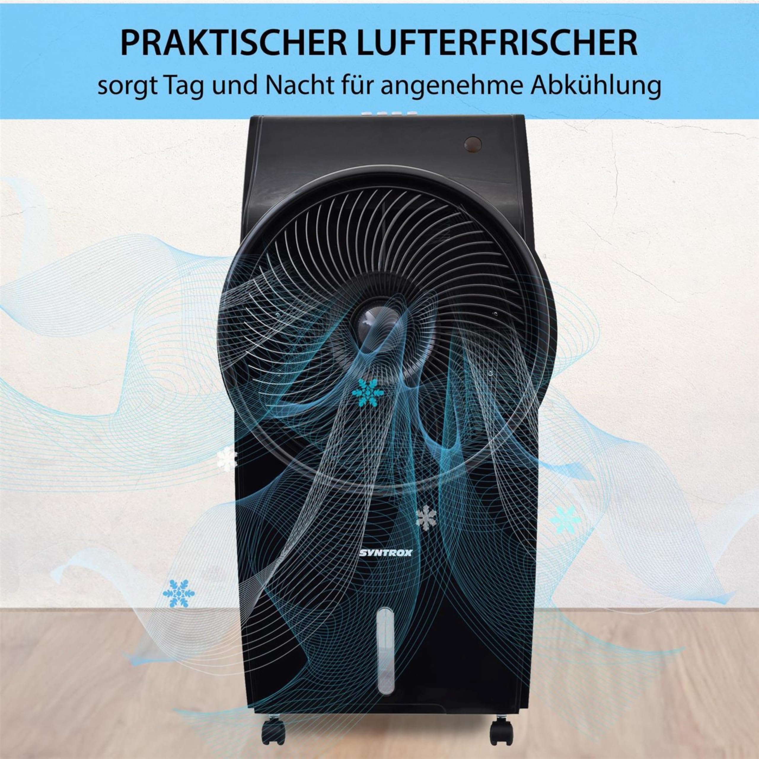 Syntrox Luftkühler mit Ventilator | Wasser gekühlt | Verdunstungskühler, Luftbefeuchter, Lufterfrischer, Multifunktionsgerät, inklusive Schwenkfunktion