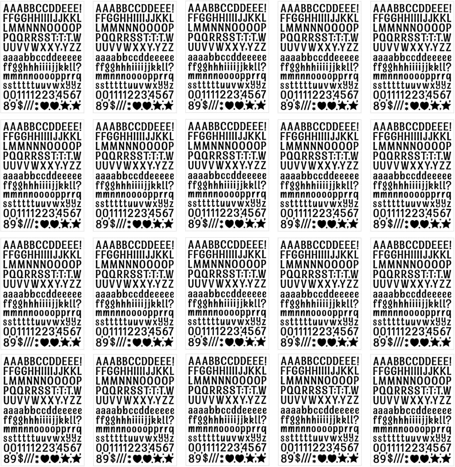 3040 Pcs Alphabet Stickers 20Sheets Letter Stickers Small,0.5'' Self-Adhesive Vinyl Waterproof Alphabet Number,Mailbox Labels DIY Crafts Art Making,Windows, Doors, Signs,Notebook (Black)