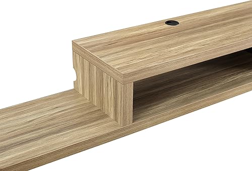 Miniatura 25 de Martin Furniture - Consola flotante asimétrica para TV, para montarse en la pared. Skyline Nogal,Banco Burba,Gris Stone,Nogal Colombino