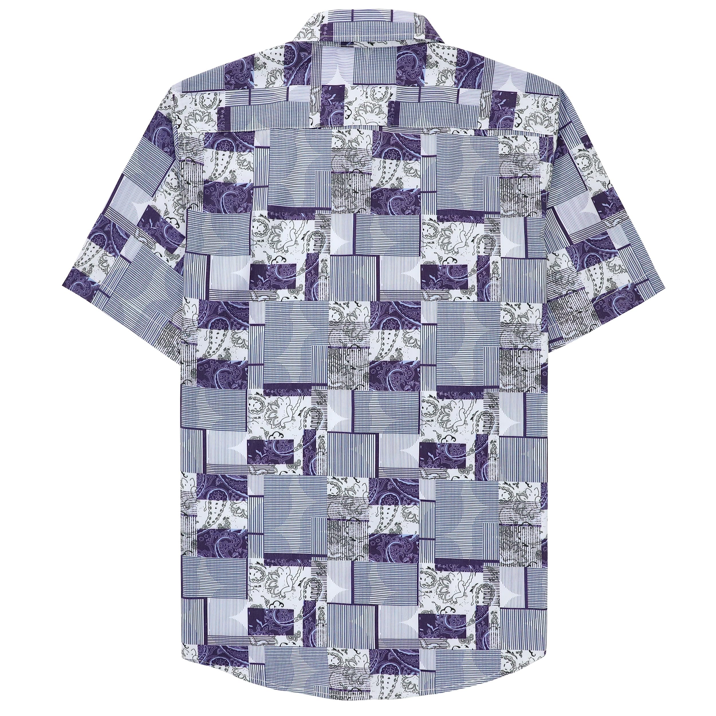 Dubinik® Chemise Hawaienne Homme Aloha Chemise Homme Manches Courtes Tropical Casual Button Hawaiian-Imprimer Vacances