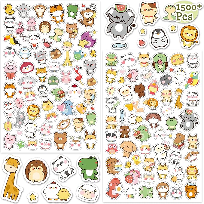 Amazon.com: LINAYE 24 Sheets Cute Kawaii Stickers Pack - 1500PCS ...