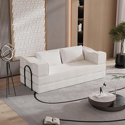 Modular Sectional Couch Sofa Set, Oversized L Shaped Floor Sofa Lounge with 6 Pillows, DIY Convertible Sectional Sofa for Living Room, Bedroom,