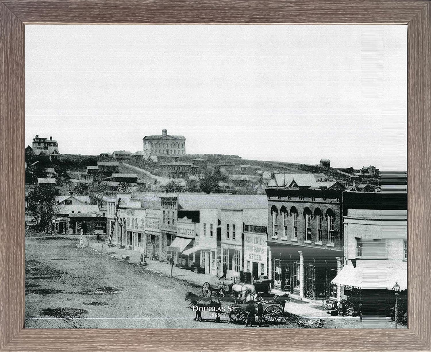 Omaha Douglas St. 1868 Nebraska Vintage City Wall Rustic