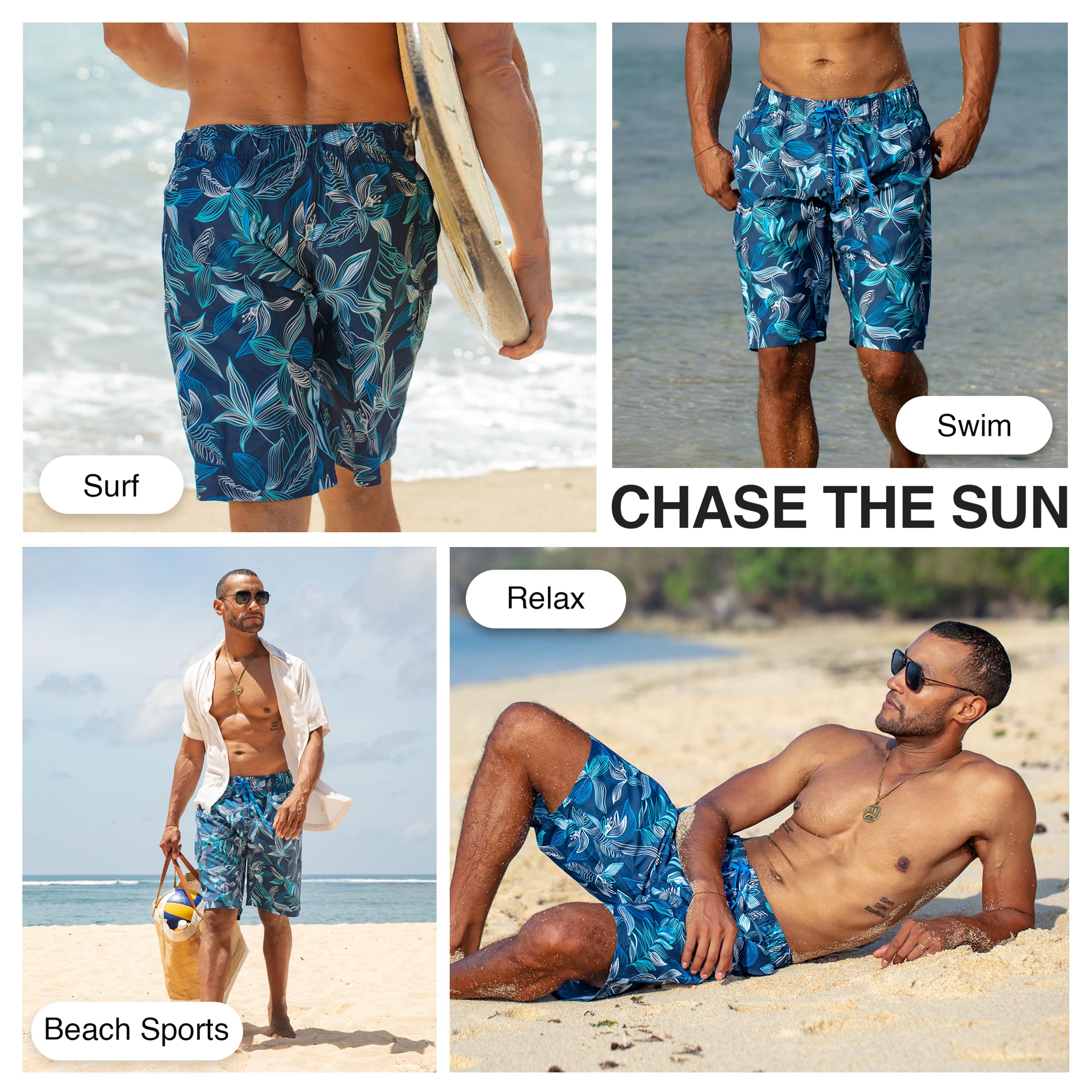 Kanu Surf Bañador de Pantorrilla (Tamaños Normales Y Ampliados) Bañador para Hombre Hombre