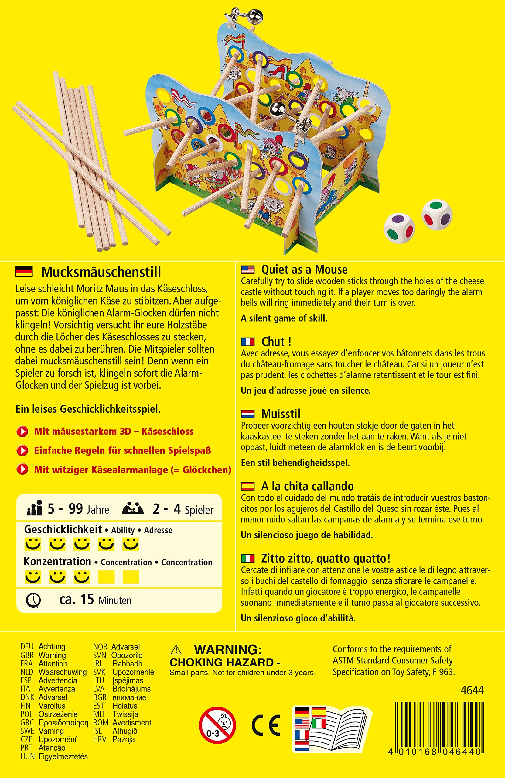 HABA Mucksmäuschenstill! Gioco Di Abilità Con Campanella, Per Bambini Dai 5 Anni, 1307010001