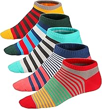 Men's Printed Socks Casual Funny Coloured Short Socks with Fine Cotton 7-8