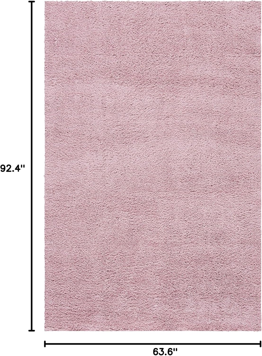 Pink 5'3" x 7'7" Synthetic Shag Area Rug