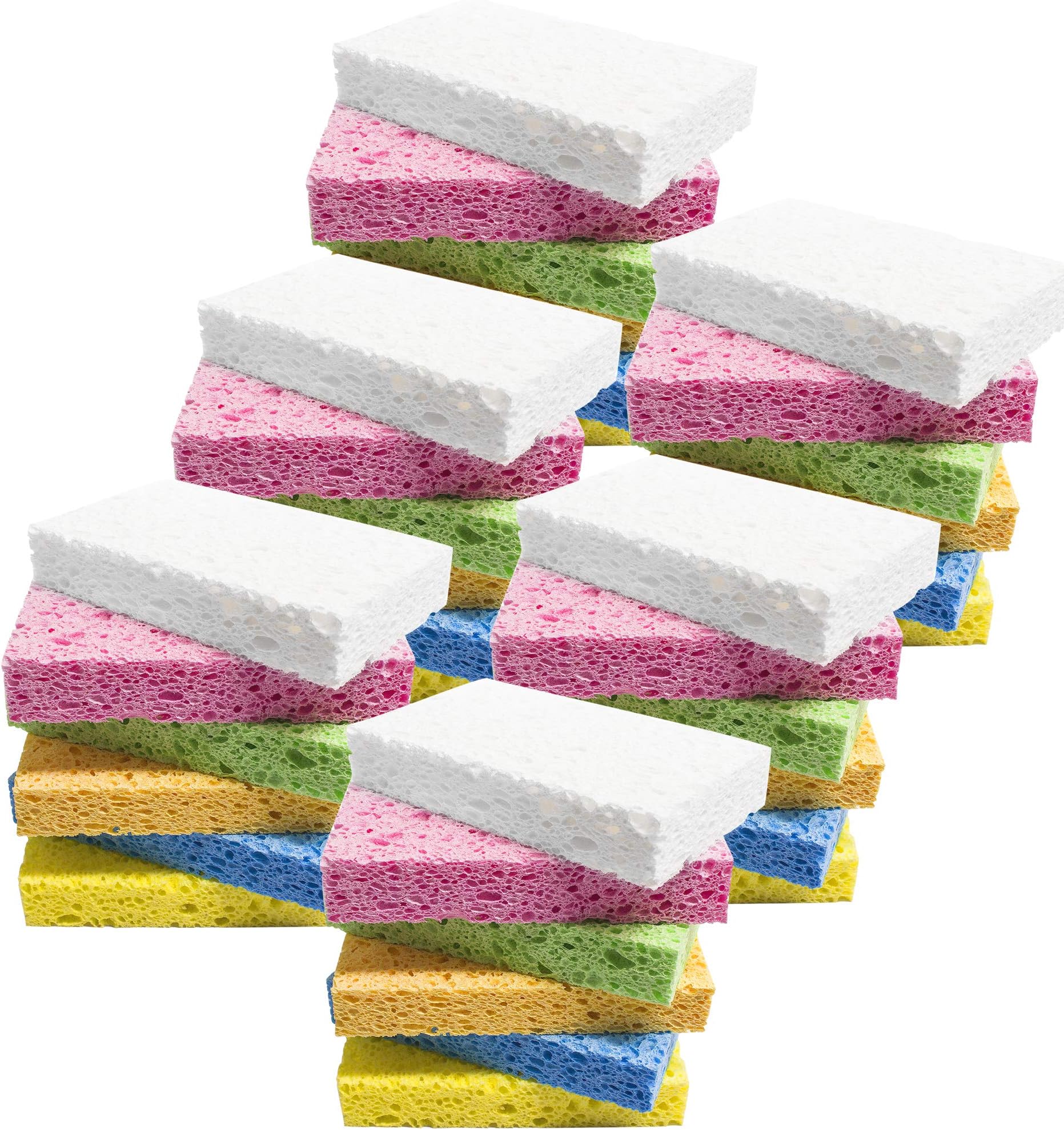 ARCLIBER Cleaning Sponge,Kitchen Sponges Pack,Non-Scratch Cellulose Sponge for Bathroom,Cars,Colorful Compressed Sponge (36 Pack)