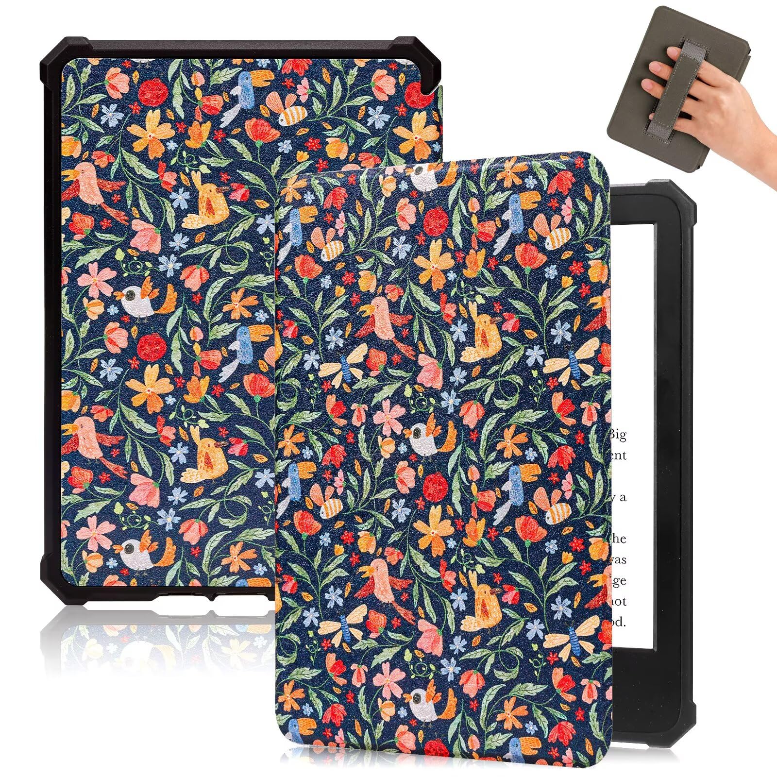 Fancity Custodia per Kindle Paperwhite 6" con Cinghia da Polso e Accensione/Spegnimento Automatico per 1/2/3 (2012-2016)