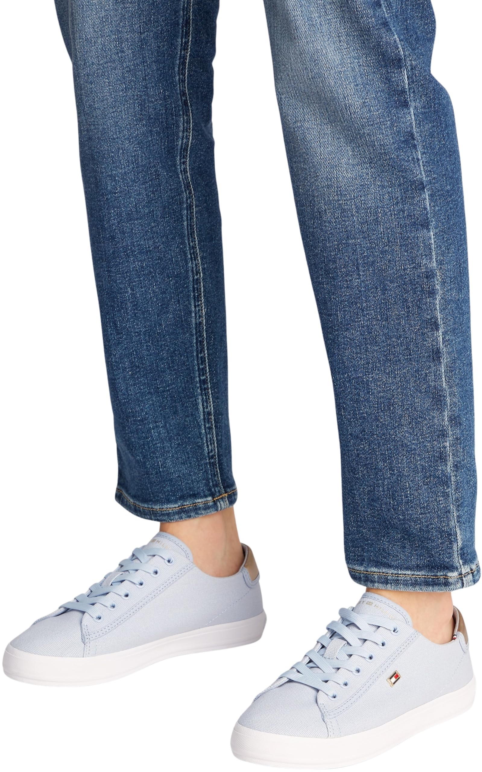 Tommy Hilfiger Donna Sneakers Vulcanizzate Canvas Lace Up Eleganti