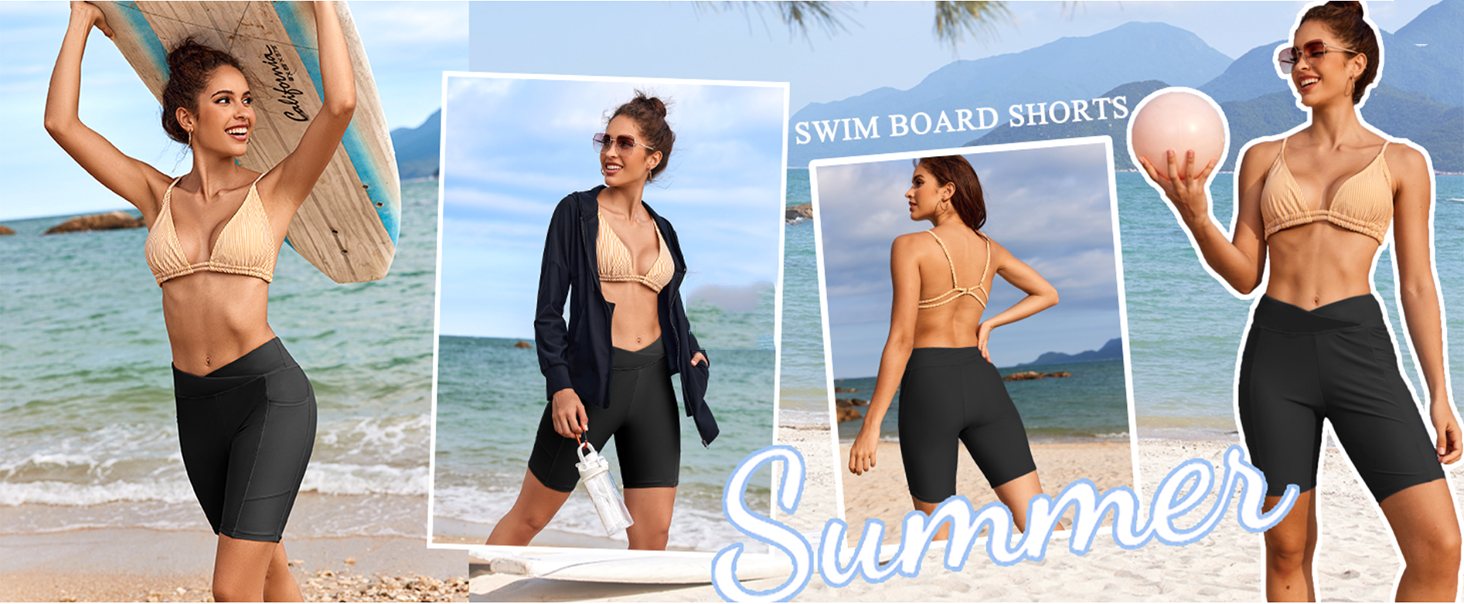 Short De Bain Femme APTRO - Séchage Rapide, Protection UV 50+, Cordon Réglable - Idéal Plage, Piscine Ou Yoga