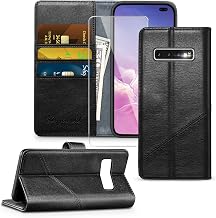Mobile Phone Case for Samsung Galaxy S10 Plus Case with Stand Function, Card Slot, Flip Case, Leather, Shockproof Protective Case for Samsung S10 Plus Case, Black