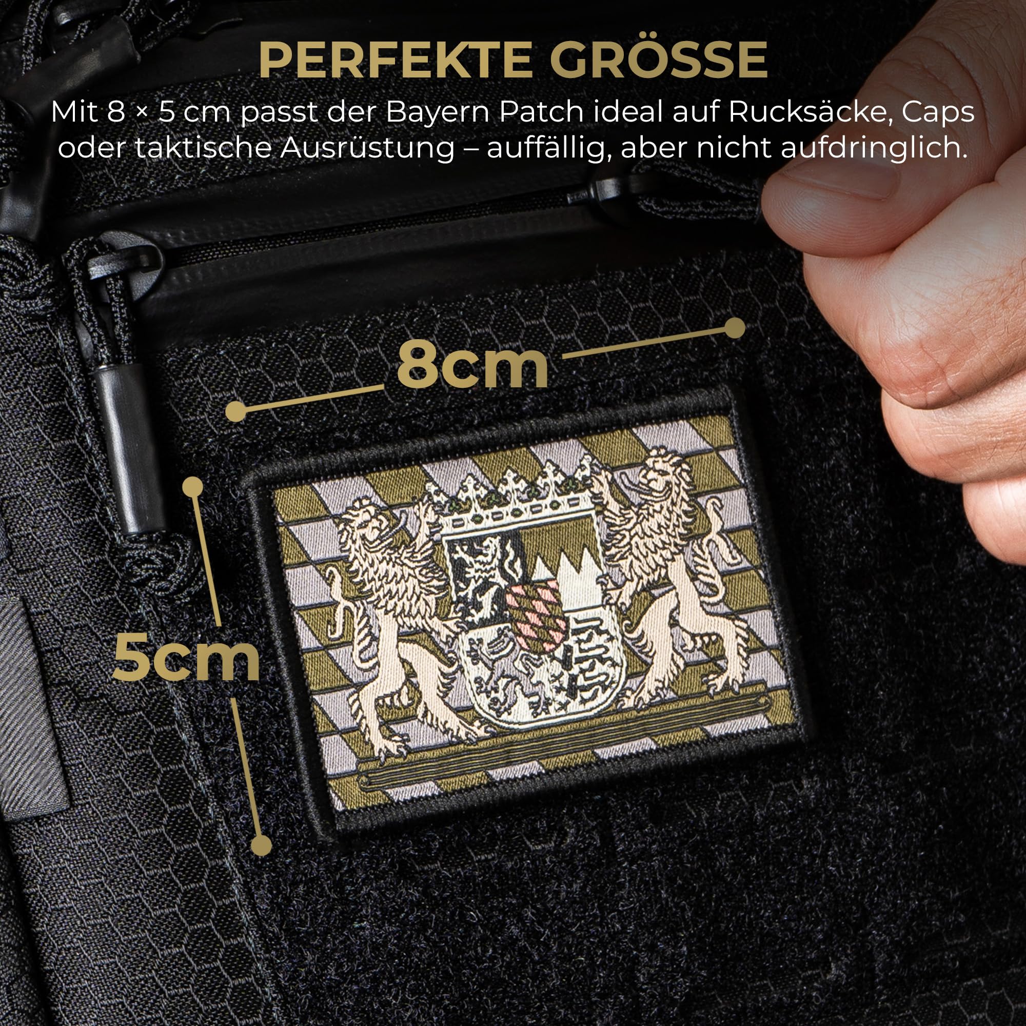 ALPENWOLF Bayern Patch Set – 2er Set Klassisch & Taktisch – 8×5 cm Gewebter Klett Aufnäher mit Bayernwappen – Für Rucksack, Cap, EDC Gear & Patch-Sammlung - 2