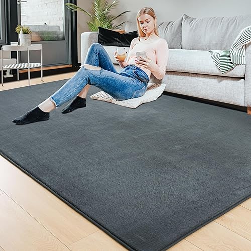 Miniatura 9 de junovo Alfombras ultra suaves para dormitorio, alfombras peludas de 6 x 9 pies para sala de estar, alfombras modernas y esponjosas para dormitorio,