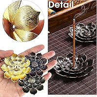 Vista 3 de 6 soportes de incienso de latón, soporte para incienso para palos, soporte de varillas de incienso de loto, quemador de incienso de cono, atrapador