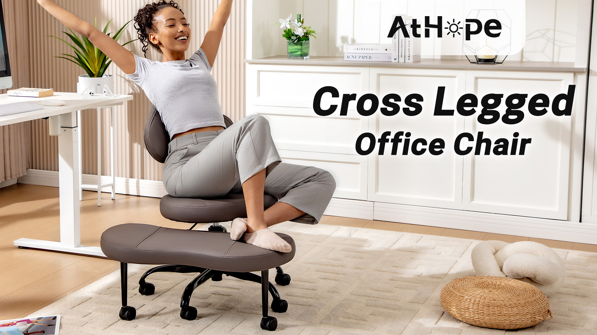 Amazon.com: AtHope Cross Legged Office Chair, Criss Cross