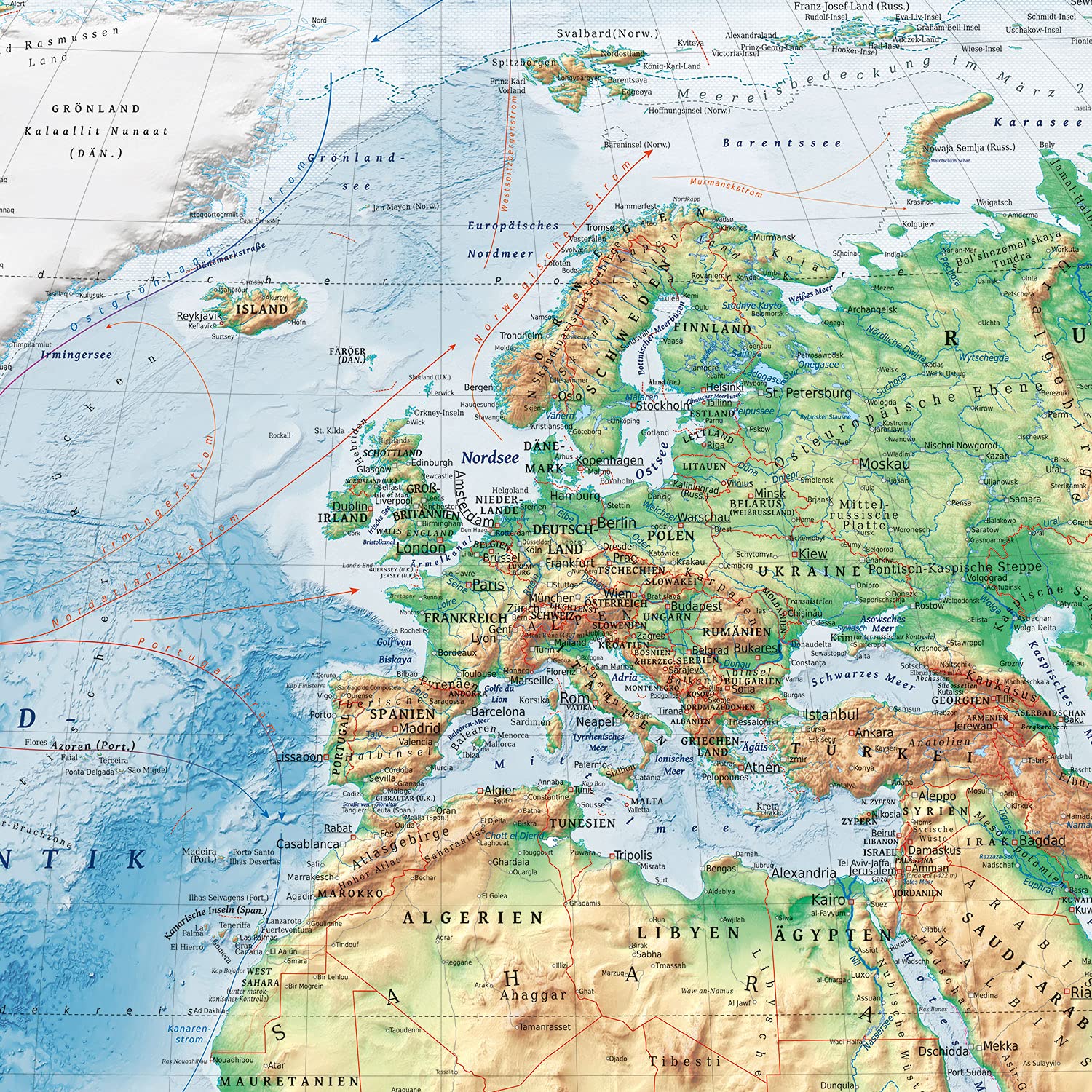 fisici Mappa del mondo con 4 oltre a carte