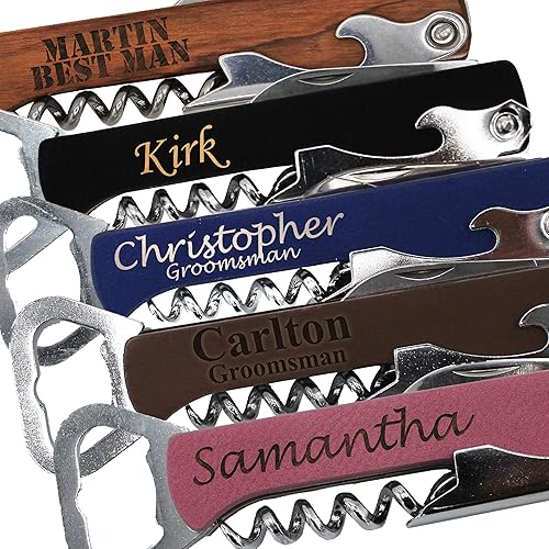 My Personal Memories Abridor de botellas de cerveza con grabado personalizado y sacacorchos de vino de dama de honor para la fiesta de boda,