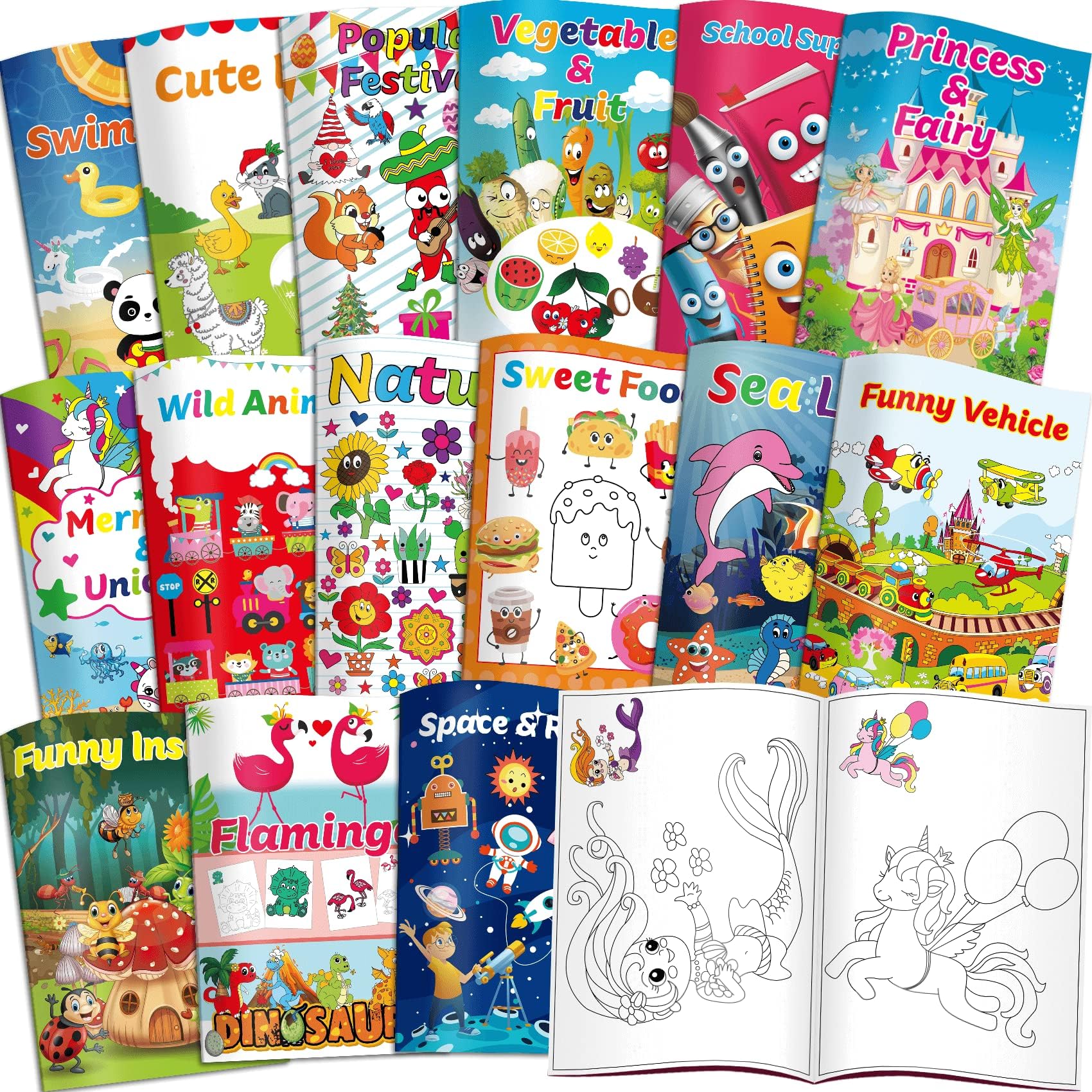Kalysky 15Pack Small Coloring Books for Toddlers 1-3 3-5,Bulk Coloring Books for Kids Ages 2-4 4-8,Party Favors Carnival Prizes Goodie Bag Stuffer,Classroom Activity Supplies,Activity Books for Kids