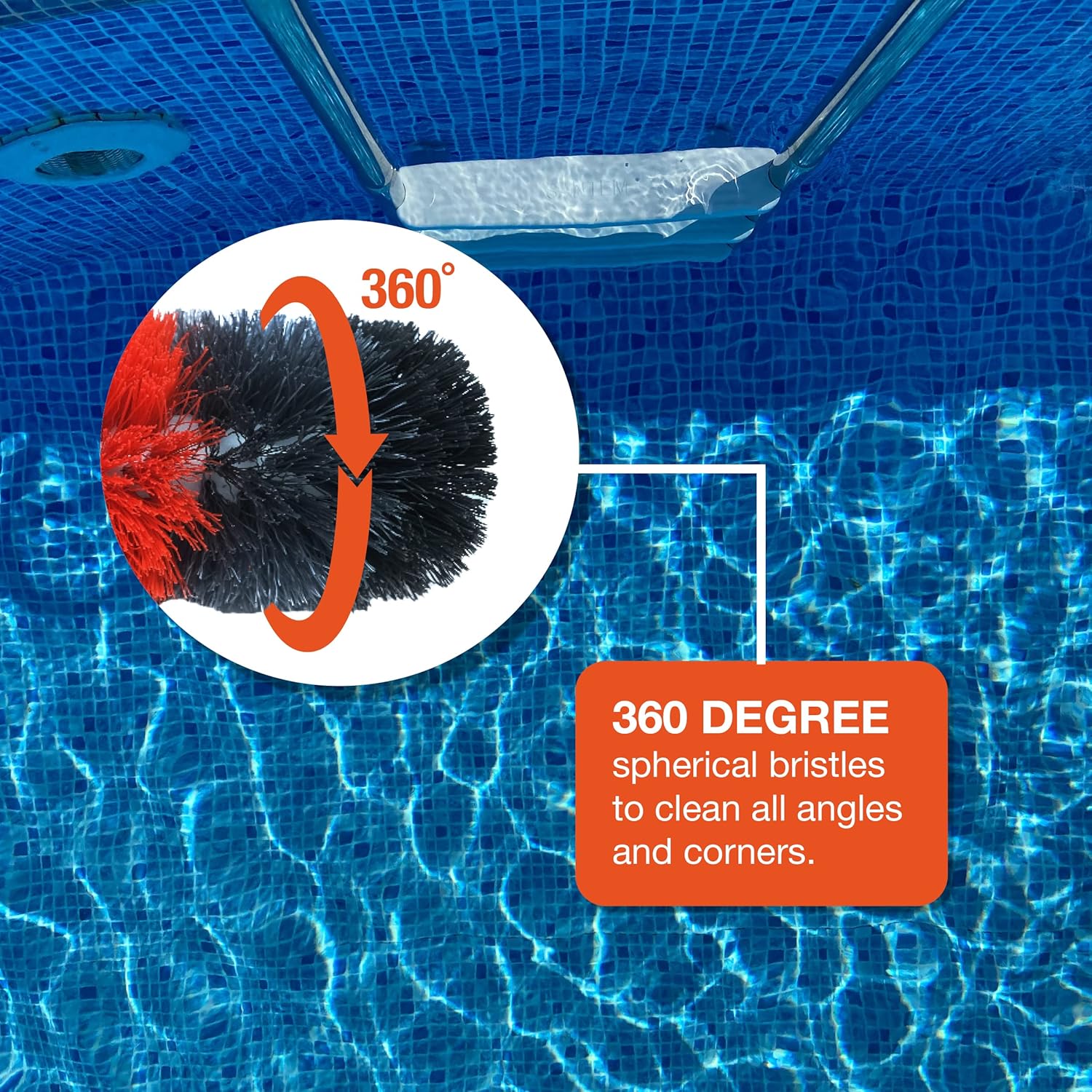 BLACK+DECKER Pool Brush, 360 Degree Bristles, 18 Inches : Patio, Lawn & Garden