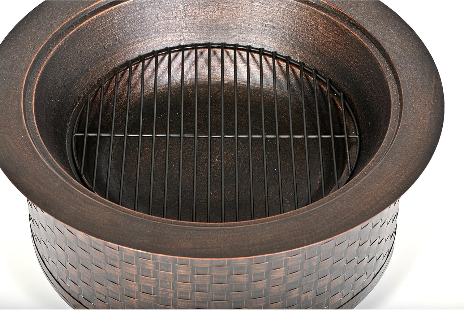 Woven Base Cast Iron Fire Pit FBCIWOVEN-BZ