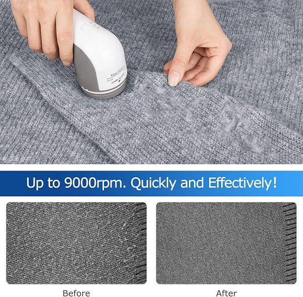 BEAUTURAL Fabric Shaver and Lint Remover, Portable Sweater Defuzzer - 3