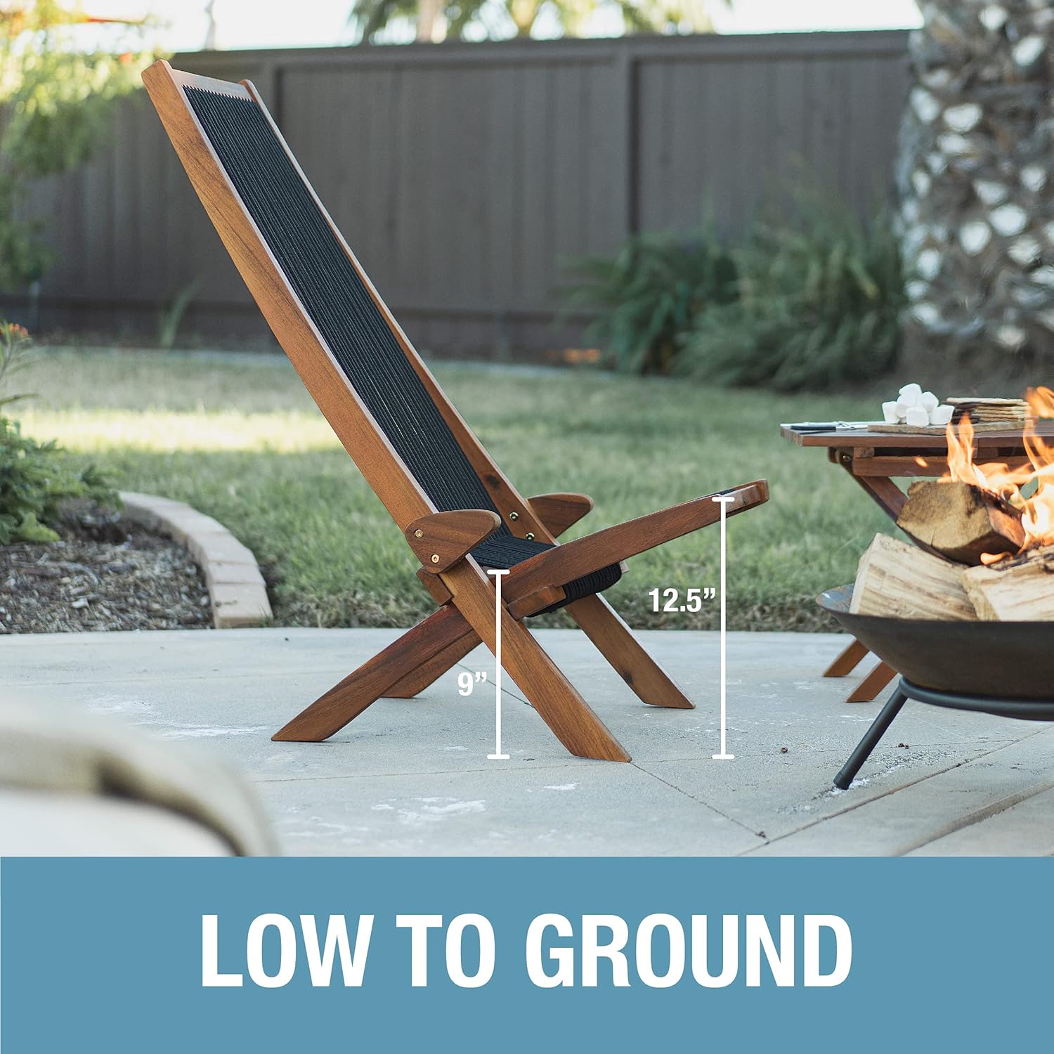 CleverMade Tamarack Folding Rope Chair Outdoor Low UK Ubuy