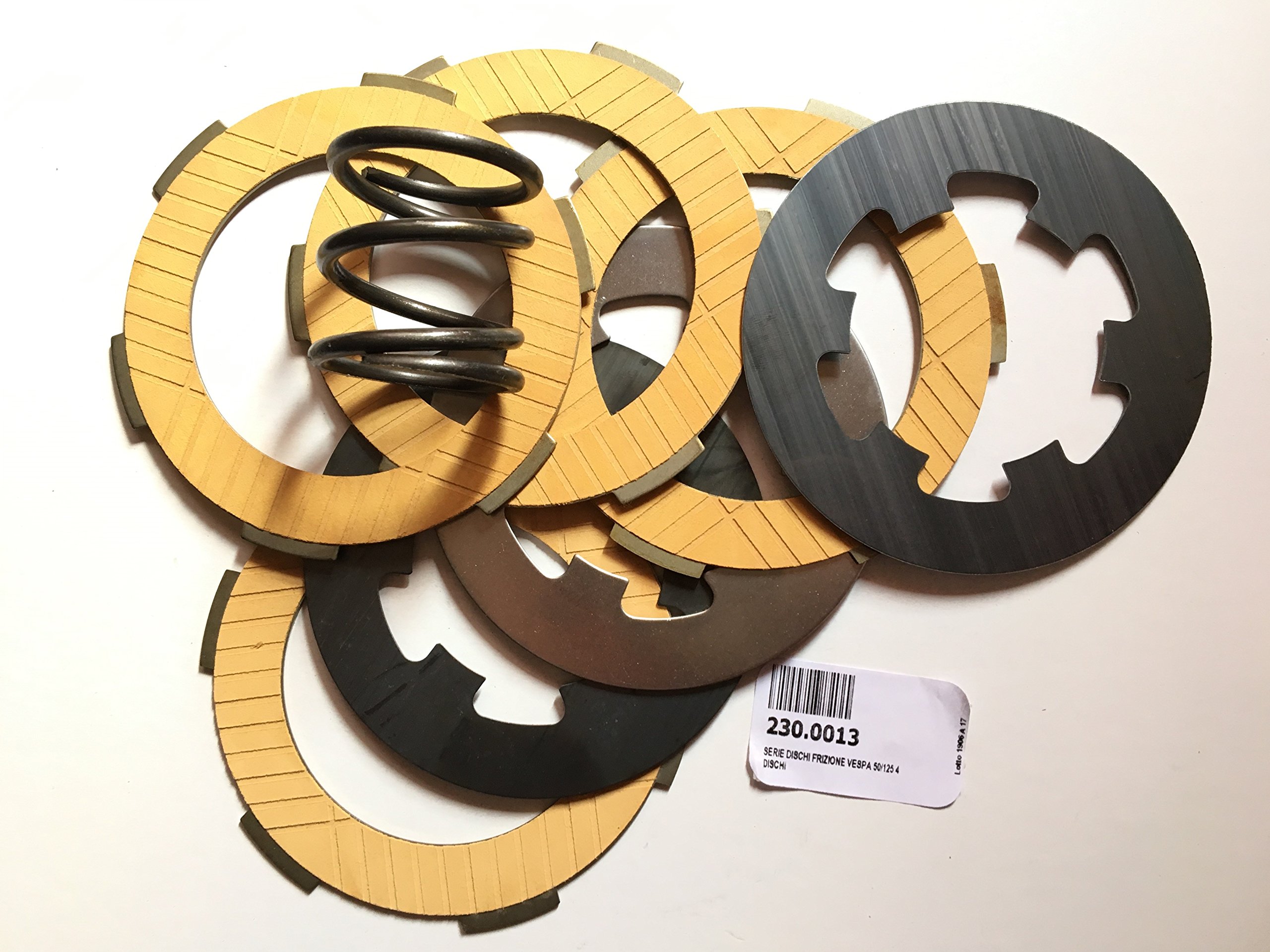 KIT SERIE DISCHI FRIZIONE + MOLLA MARCA POLINI PER VESPA 50 PK - VESPA 50 SPECIAL - VESPA 50 XL HP FL FL2