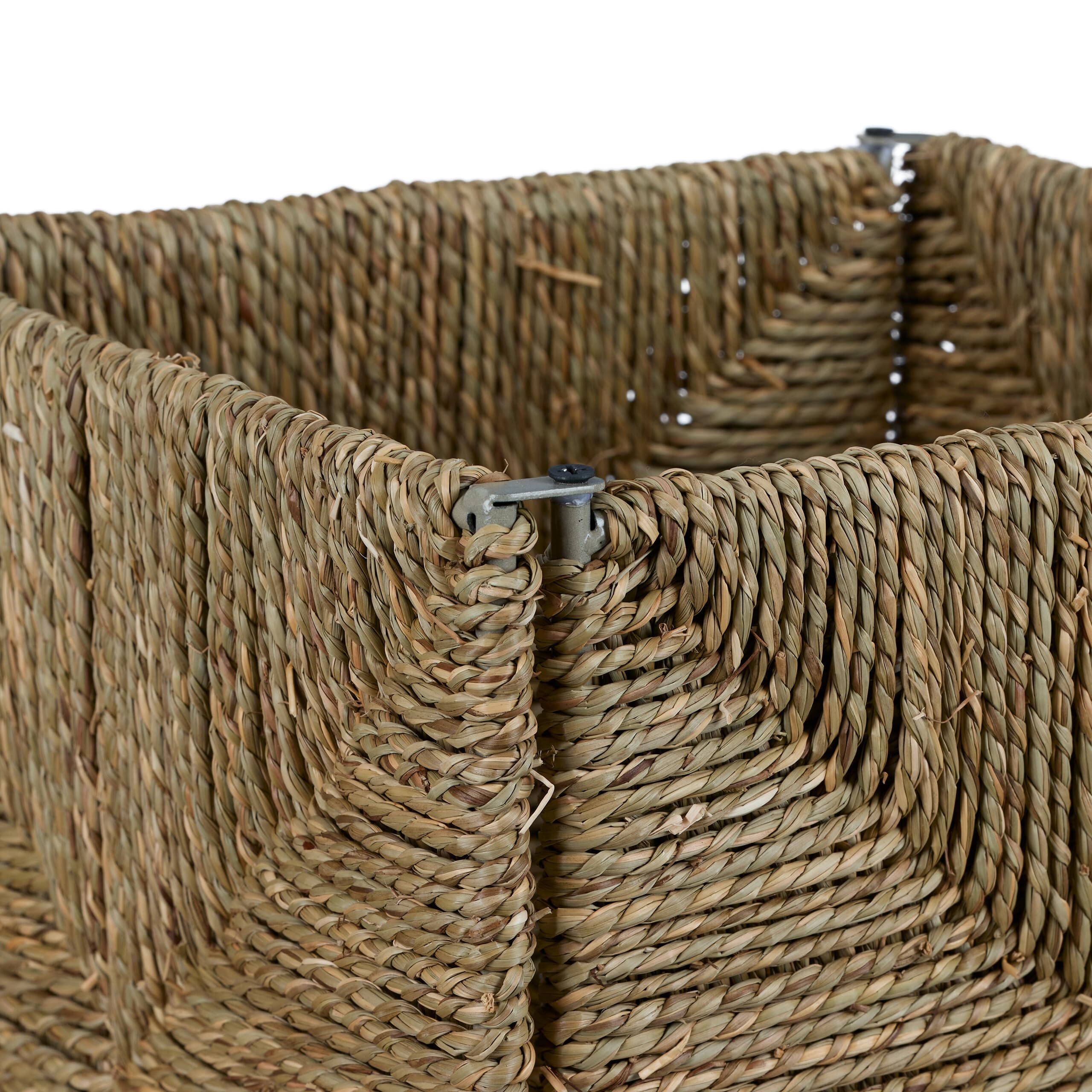 Cesta Almacenaje Cuadrada Hierba Marina Caja Organizadora Trenzada 30 x 30 x 30 cm Natural