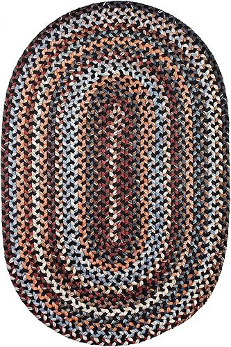 Miniatura 70 de Tapete reversible de lana, texturizado, grueso, trenzado. , Lana, Azul (Blue Dragon) Roca Negra,Azul (Blue Dragon),Mezcla azul y verde,Rojo