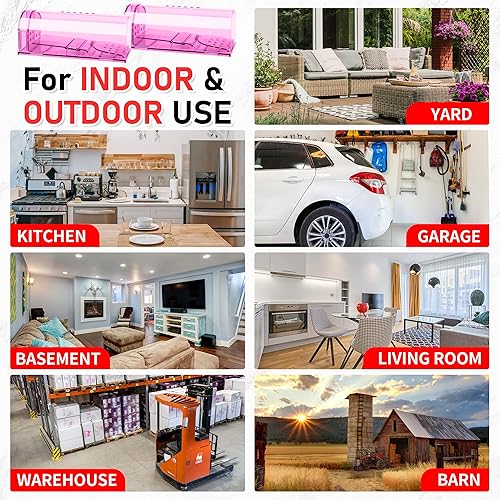 Miniatura 8 de LULUCATCH Trampas humanas para ratones, paquete de 2 trampas para ratones vivos, trampas para ratones de liberación de captura para interiores para